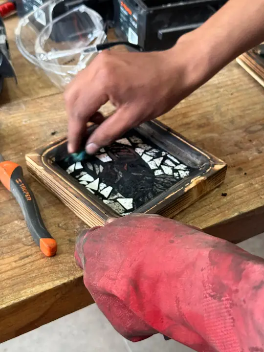 Detalle de la colocación de teselas