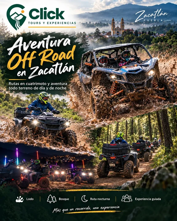 Aventura off road en Zacatlán: rutas en cuatrimoto y todo terreno de día y de noche